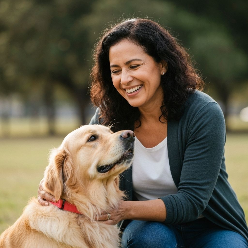 Happy woman with her dog
